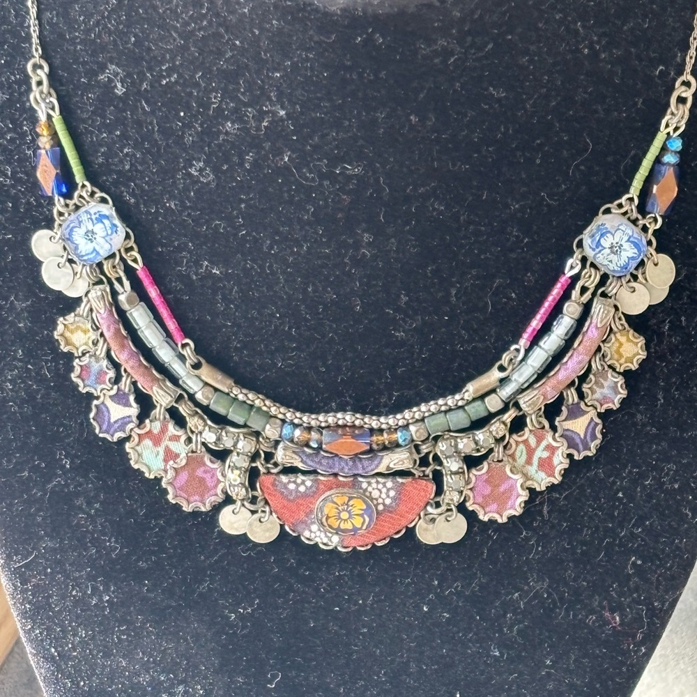 Artisan Multicolor Statement Necklace - image 1